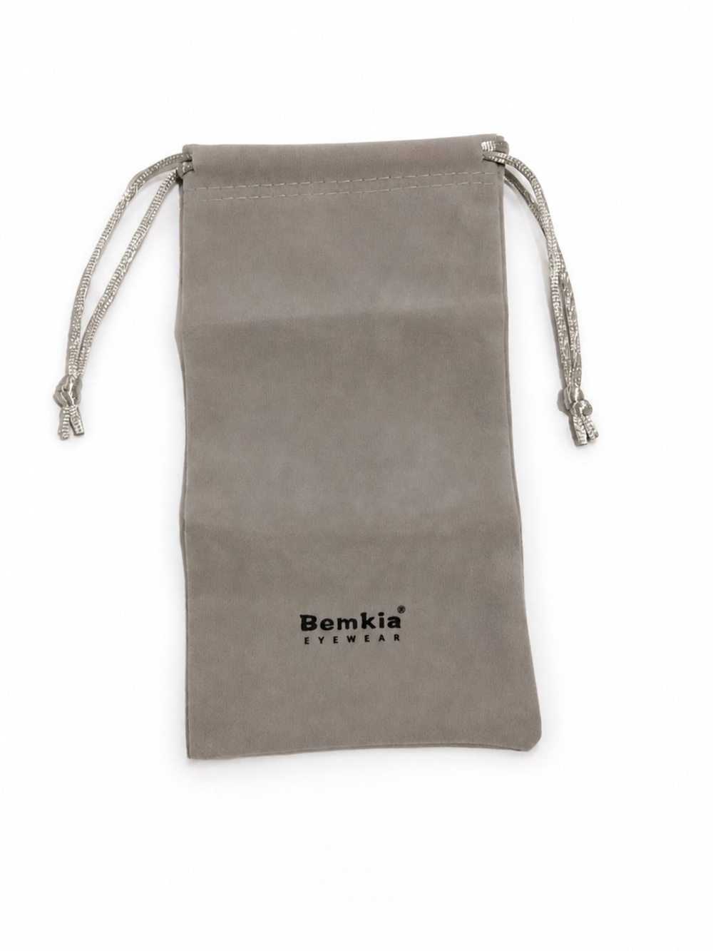 Bemkia Eyewear Gray Drawstring Glasses Pouch Minimalist Soft Storage Case